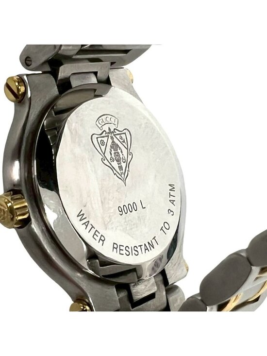 Gucci Log Stainless Steel Quartz Watch Wristwatch Silver Gold main image 4